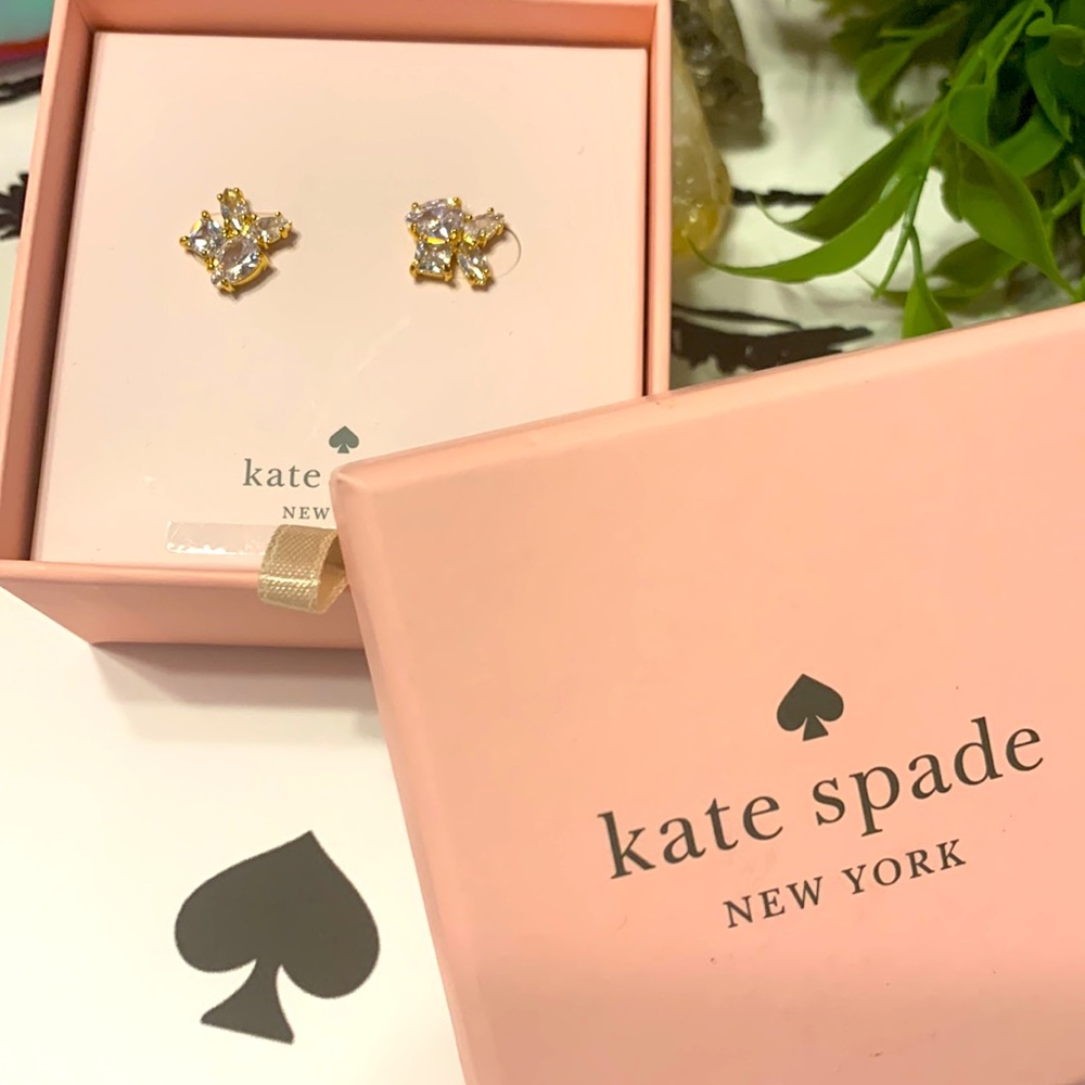 Kate Spade NWT / Box Flying Color Cluster Clear Crystal Looks like “K” for Kate